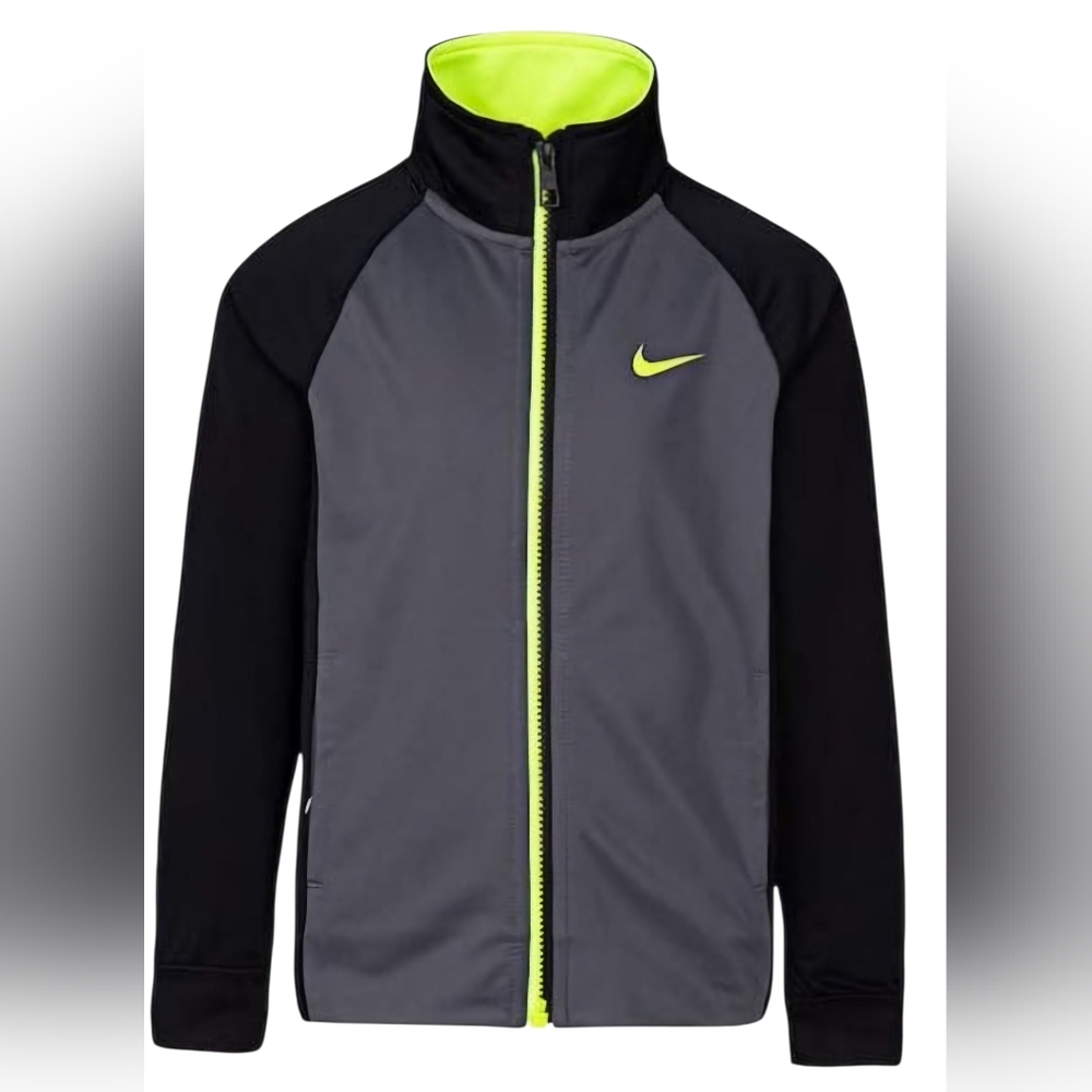 Nike Gray and Black Performance Zip-Up Track Jacket